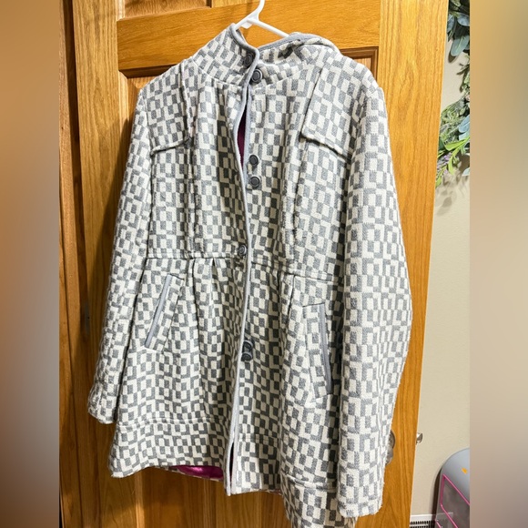 Tulle Jackets & Blazers - Gray and Cream Patterned Coat